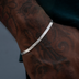 Pulsera de espiga en oro blanco - 4 mm