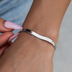 Pulsera de espiga en oro blanco - 4mm