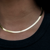 Collar de espiga de oro amarillo - 4 mm