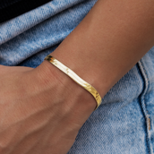 Pulsera de espiga en oro amarillo - 4 mm