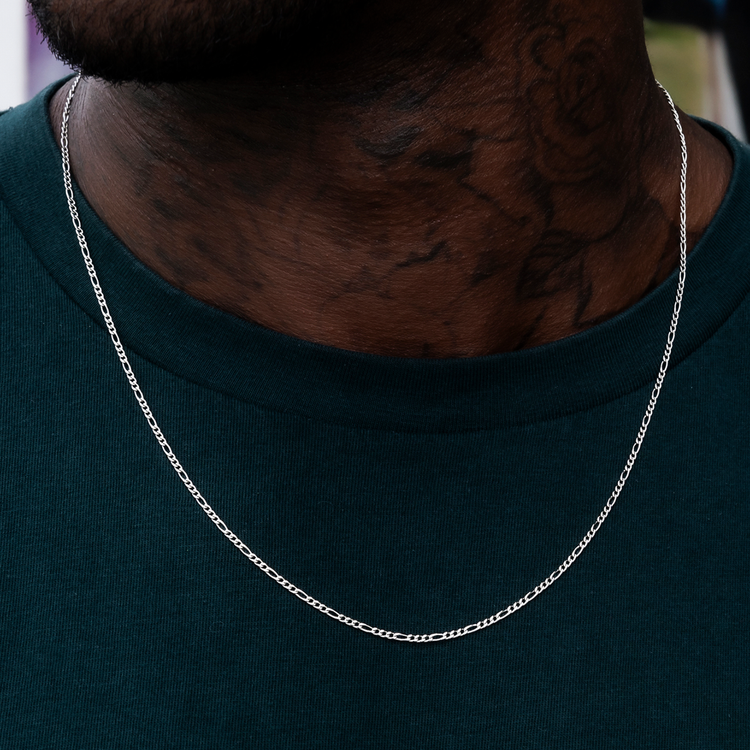 14K White Gold SOLID Figaro Chain Necklace Link Real Gold 2mm-6mm 16 14K White Gold SOLID Figaro Chain Necklace Link Real Gold 2mm-6mm 16