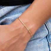 Pulsera Figaro en Oro Amarillo - 2mm