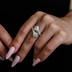 Pave Star Wrap Ring in White Gold Vermeil