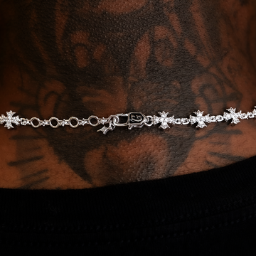 Flared Cross Rosary Chain in White Gold - 8mm- The GLD Shop