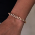 Pulsera de Cuerda en Oro Rosa - 6mm