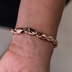 Pulsera de Cuerda en Oro Rosa - 6mm