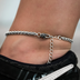 Tobillera Palm Chain de oro blanco - 4mm