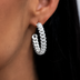 Micro Diamond Prong Cuban Necklace + Bracelet + Hoop Bundle in White Gold