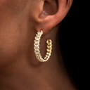 Pendientes de aro con diamantes en oro amarillo