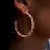 Pendientes de aro con pavé de diamantes en oro rosa