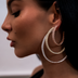 Pendientes de aro con pavé de diamantes en oro rosa