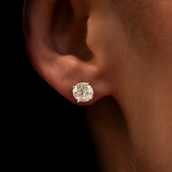 GLD 7mm Round Cut Diamond Stud Earrings in Yellow Gold