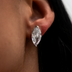 Pendientes de oro blanco con diamantes talla marquesa de 8 mm