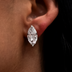 Pendientes de oro blanco con diamantes talla marquesa de 8 mm