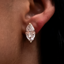Pendientes de Oro Amarillo con Diamantes de Talla Marquesa de 8 mm