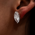 Pendientes de oro blanco con diamantes talla marquesa de 8 mm