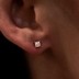 Pendientes redondos de pavé de 5 mm en oro rosa