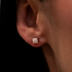 Pendientes redondos pavé de 5 mm en oro amarillo