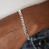 Figaro Chain Necklace + Bracelet Bundle in White Gold - 4mm