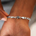 Figaro Link Necklace + Bracelet Bundle in White Gold- 4mm