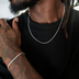 Palm Chain + Bracelet Bundle in White Gold - 2mm
