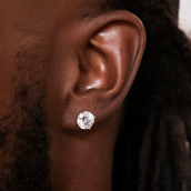 GLD 8mm Round Cut Diamond Stud Earrings in Yellow Gold