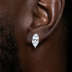 Pendientes de Oro Blanco con Diamantes de Talla Marquesa de 7 mm