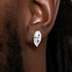 Pendientes de Oro Blanco con Diamantes de Talla Marquesa de 7 mm