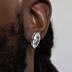 Pendientes de oro blanco con diamantes talla marquesa de 8 mm