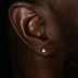 Pendientes de botón redondos pavé de 3 mm en oro rosa