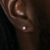 Pendientes de botón redondos pavé de 3 mm en oro rosa
