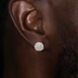 Pendientes redondos Pave de 10 mm en oro rosa