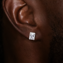 Pendientes de tenis microagrupados baguette en oro blanco