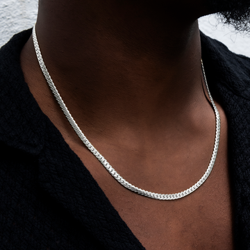 Cadena Cubana South Beach™ en Oro Blanco - 5mm