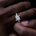 Anillo de alambre de púas helado en vermeil de oro blanco