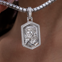 Colgante Cristo Icono en Oro Blanco