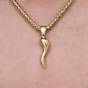 Italian Horn Pendant in Yellow Gold