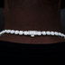 Clustered Tennis Chain in White Gold- 8.5mm