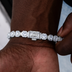 Clustered Tennis Bracelet in White Gold- 8.5mm