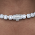 Clustered Tennis Necklace in White Gold- 8.5mm