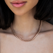 GLD Miami Cuban Link Necklace in Rose Gold- 8mm