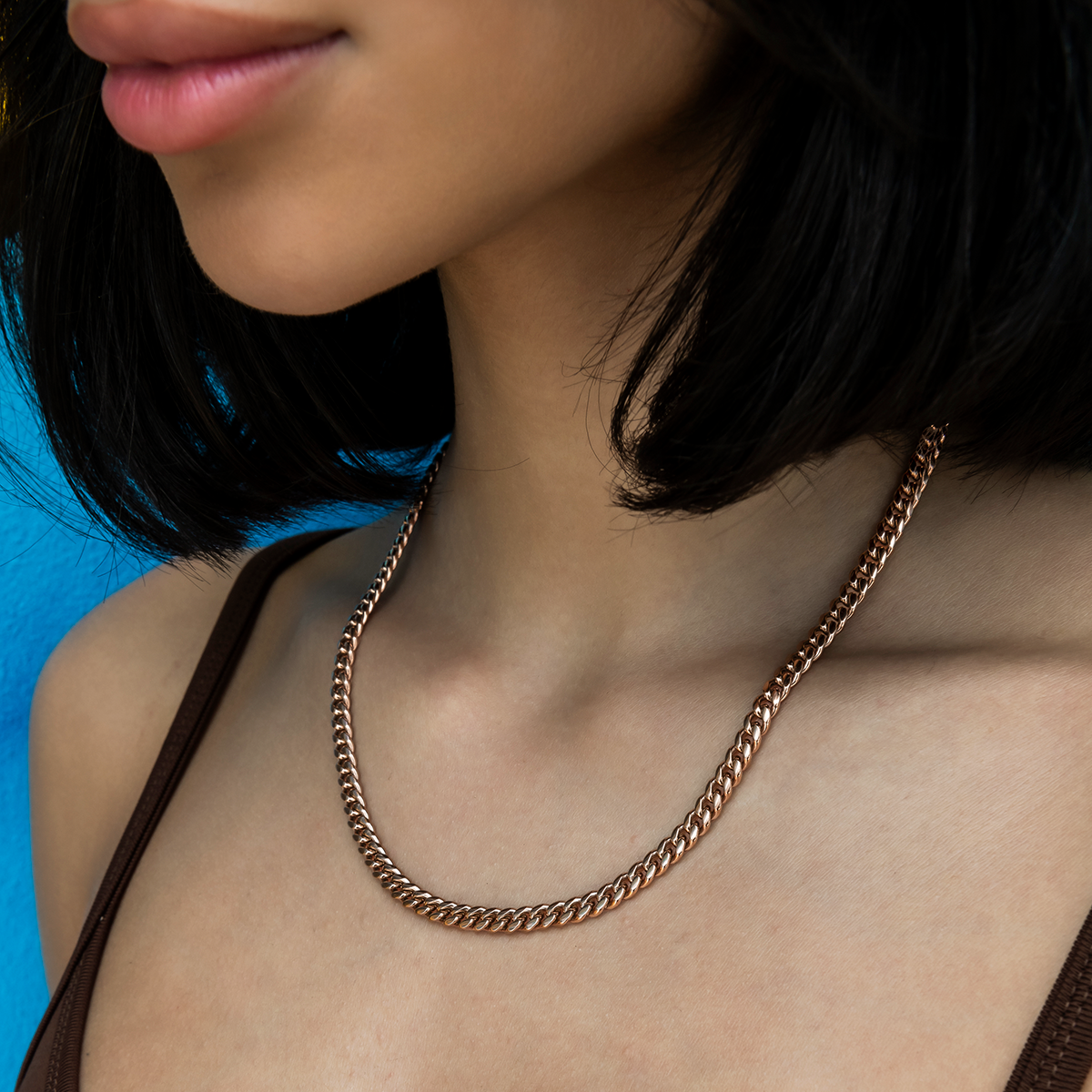 Cuban Link Necklace in Rose Gold- 5mm – The GLD Shop