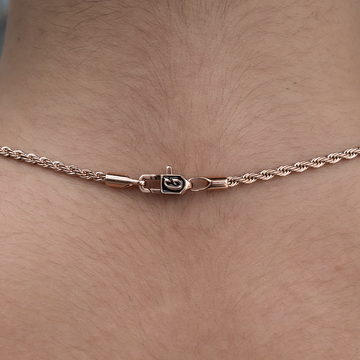 Collar de Cuerda en Oro Rosa - 2mm