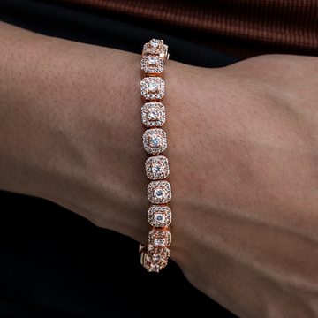Pulsera de tenis microengastada en oro rosa
