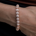 Pulsera de tenis microengastada en oro rosa