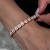 Pulsera de tenis microengastada en oro rosa