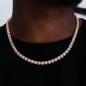 GLD Micro Clustered Tennis Chain in Rose Gold