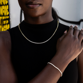 Micro Tennis Necklace + Bracelet Bundle in Yellow Gold