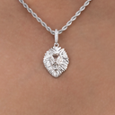 Mini Lion Pendant in White Gold