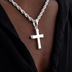 Simple Cross Pendant in White Gold